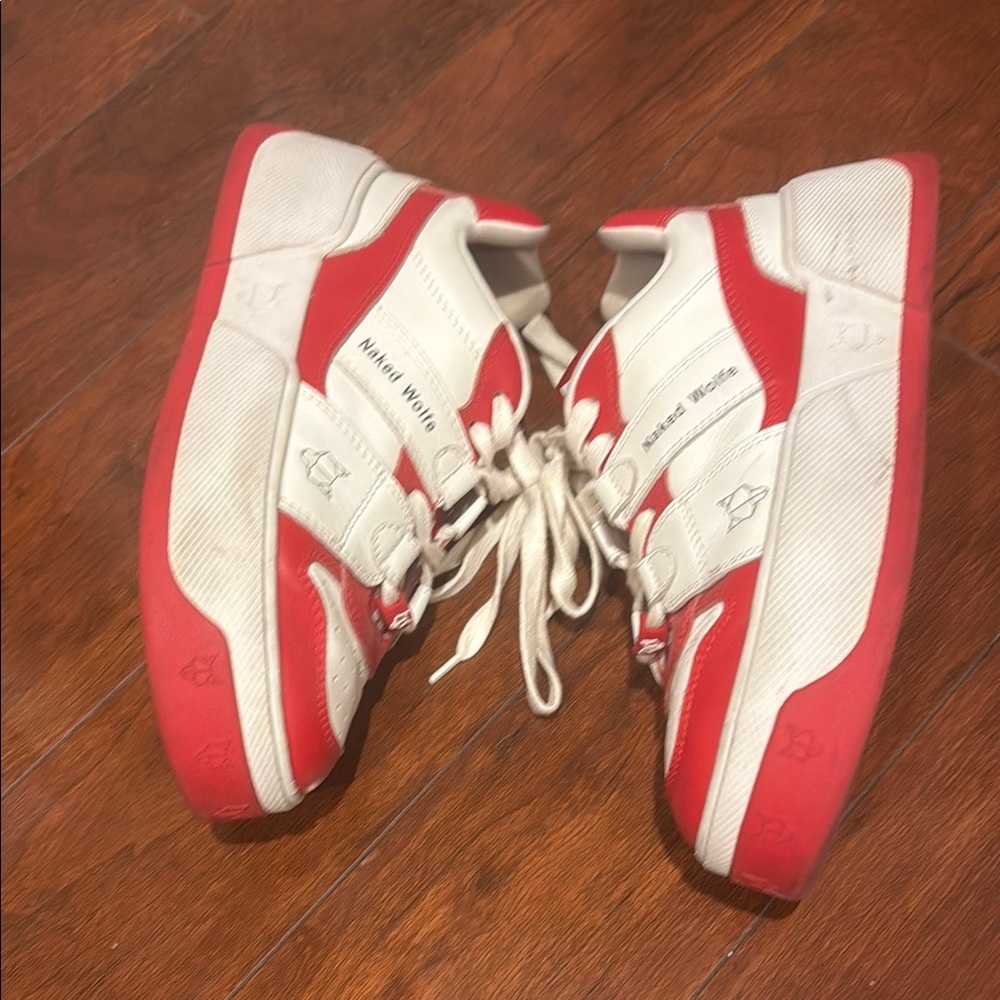 Naked Wolf Red and White Sneakers - Picture 4 of 5